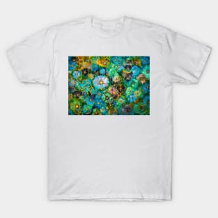 Floral abstract turquoise T-Shirt